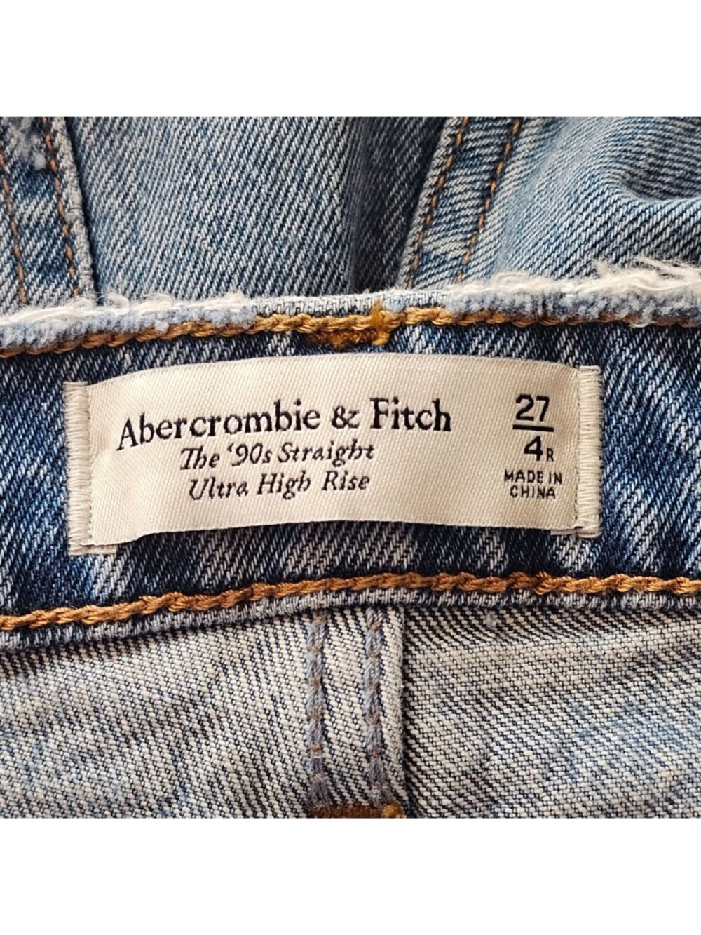 Abercrombie & Fitch Jeans Womens 27/4R 90's Straight Ultra High Rise Denim - Picture 6 of 8